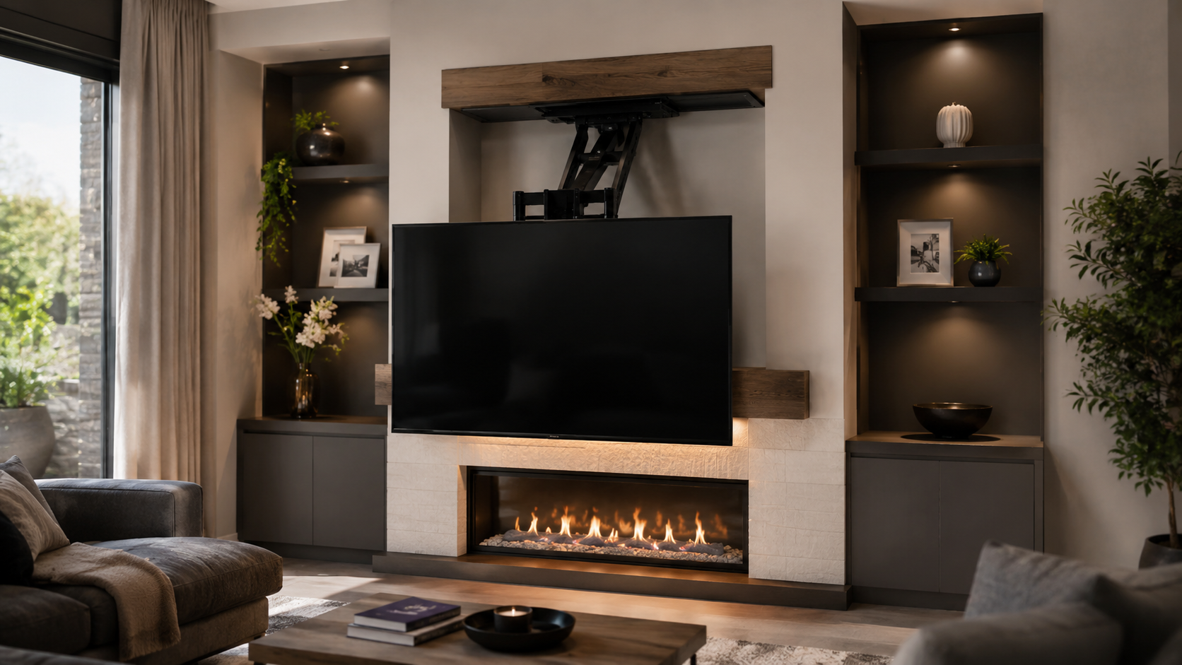 Fireplace TV wall mounting setup in Warwick